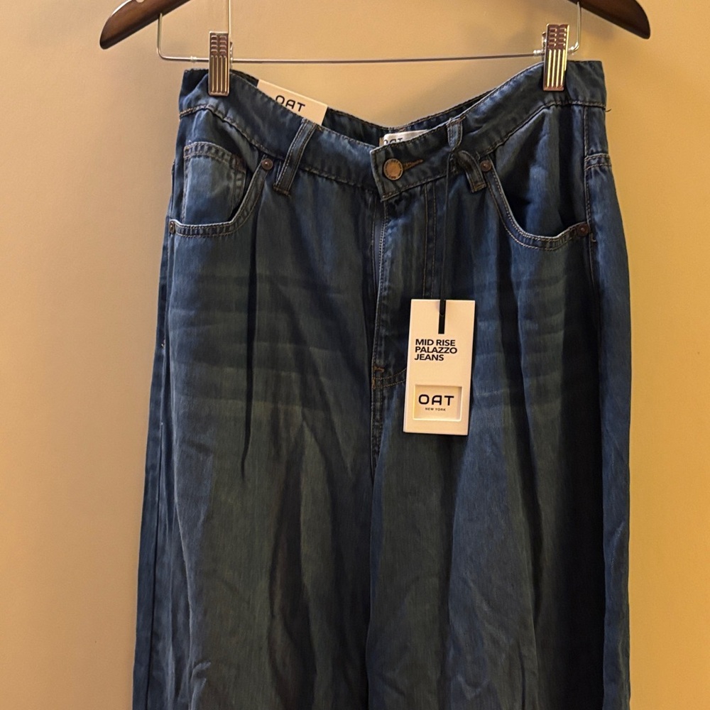 Oat New York Dark Blue Wide Leg Jeans - Picture 4 of 7